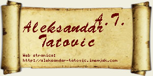 Aleksandar Tatović vizit kartica